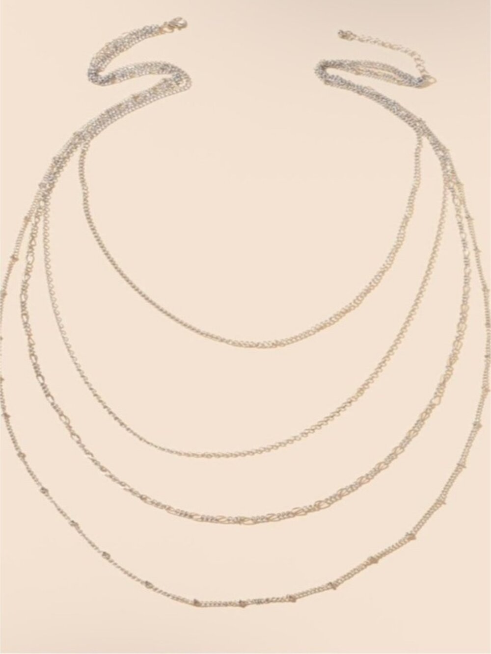 Silver 1pc Layered Necklace - Picture 2 of 2